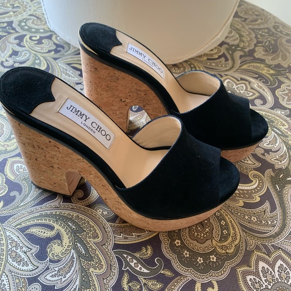 Jimmy Choo suede wedge sandals - Picture 1 of 4